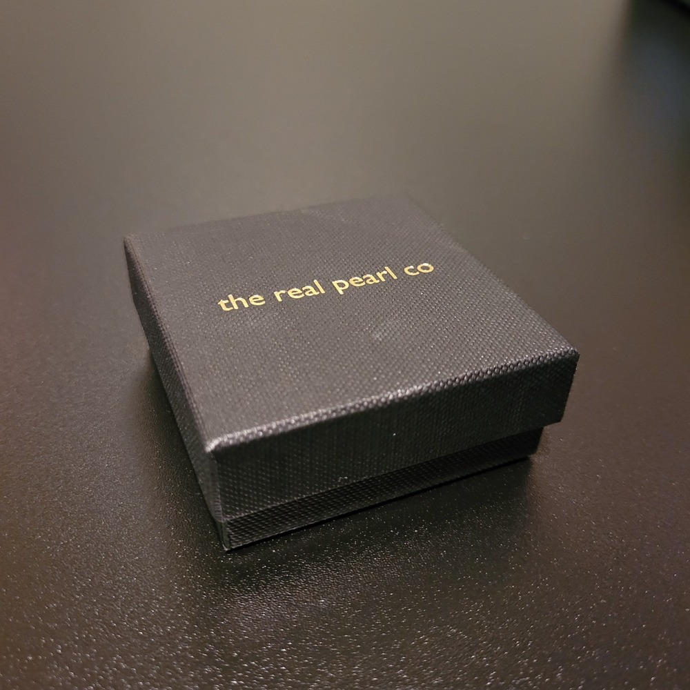 The Real Pearl Co. Small Square‎ Jewelry Gift Box, Black Gold